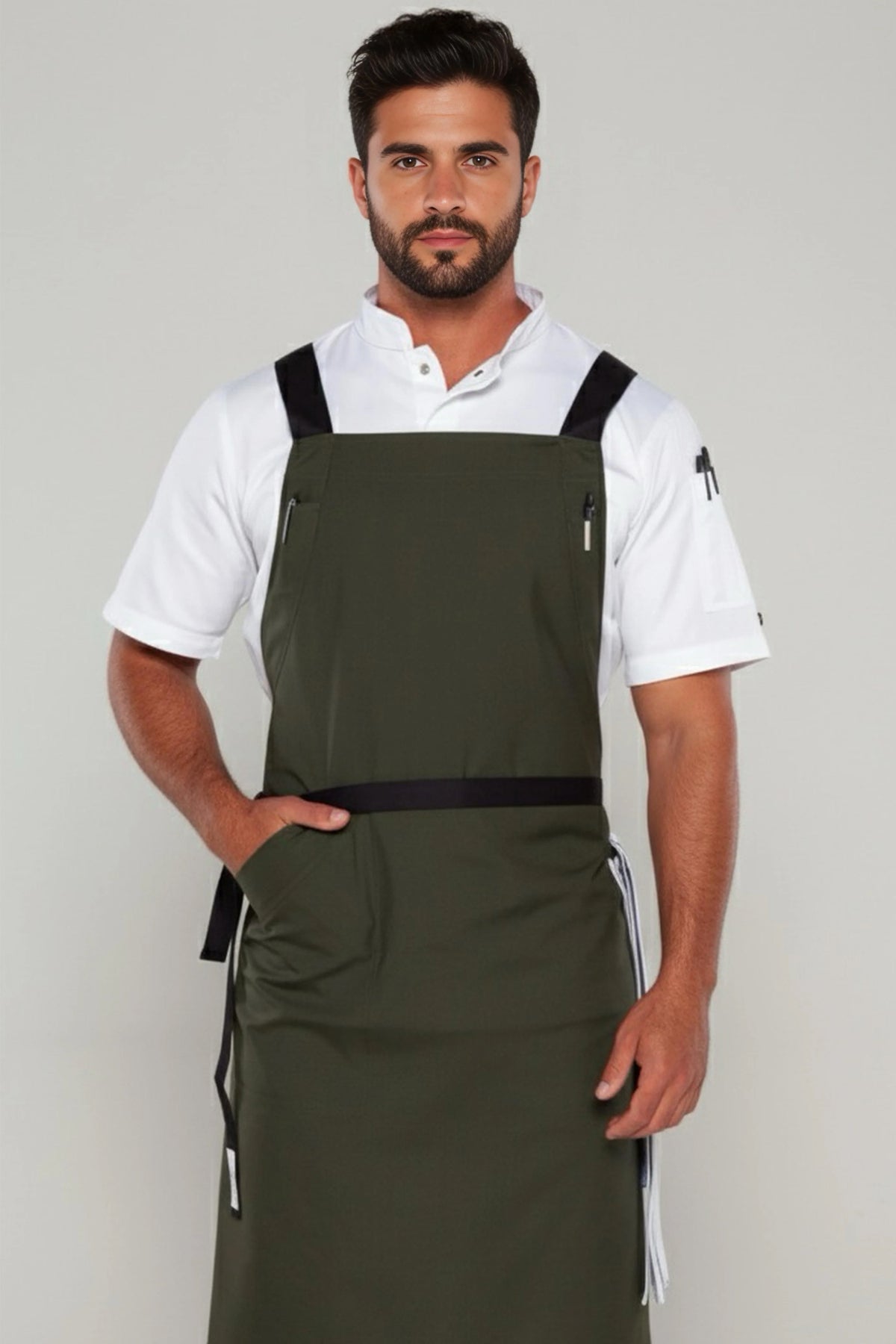 Byron Dark Green Crossover Chef Apron