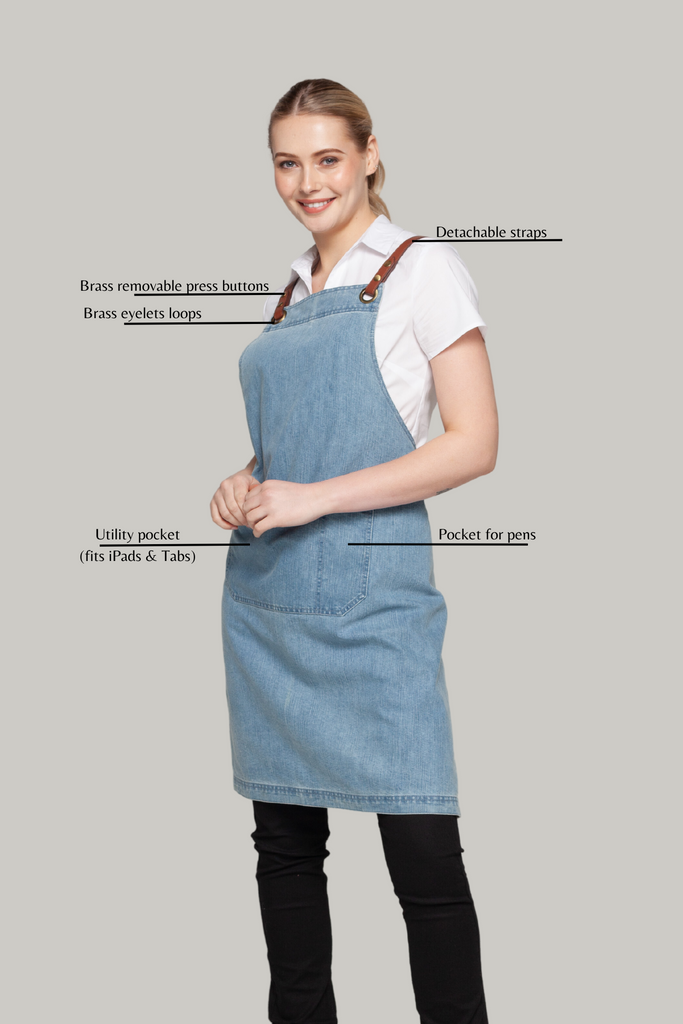 BONDI Denim stone / Tan PU - Ace Chef Apparels