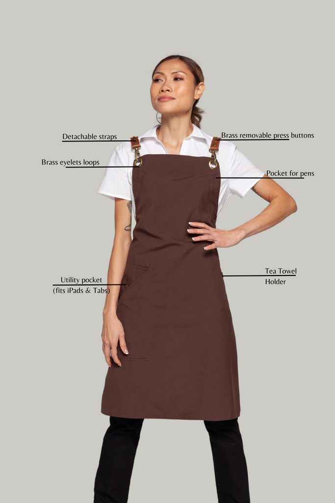 BONDI Chocolate brown / Chocolate Brown leather with yellow dual tone - Ace Chef Apparels