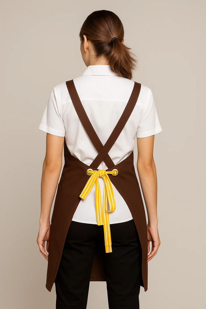 Bondi Chocolate brown / Chocolate Brown leather with yellow dual tone - Ace Chef Apparels
