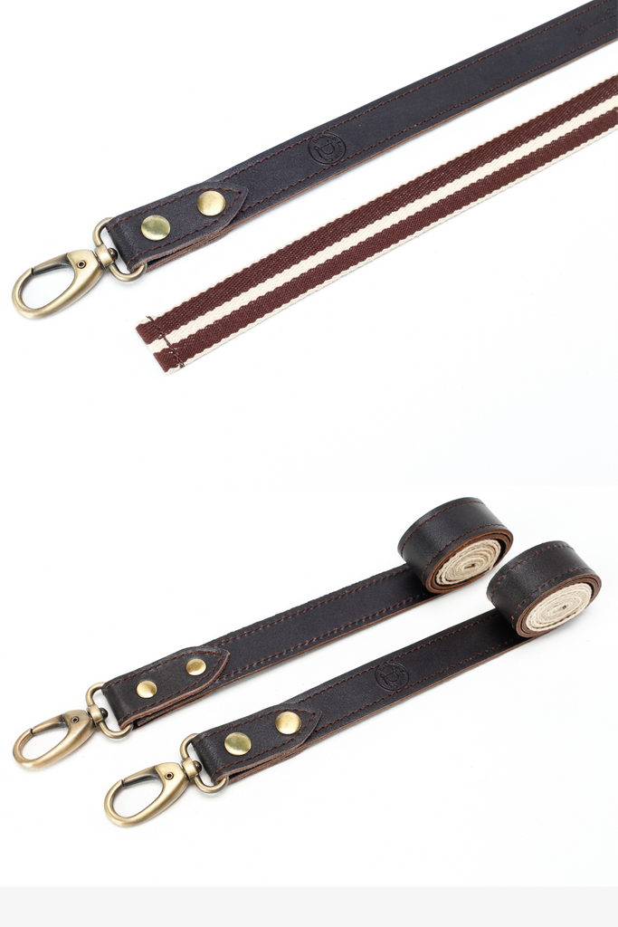 Interchangeable Chocolate Brown Leather with Chocolate Brown & White Strap - Ace Chef Apparels