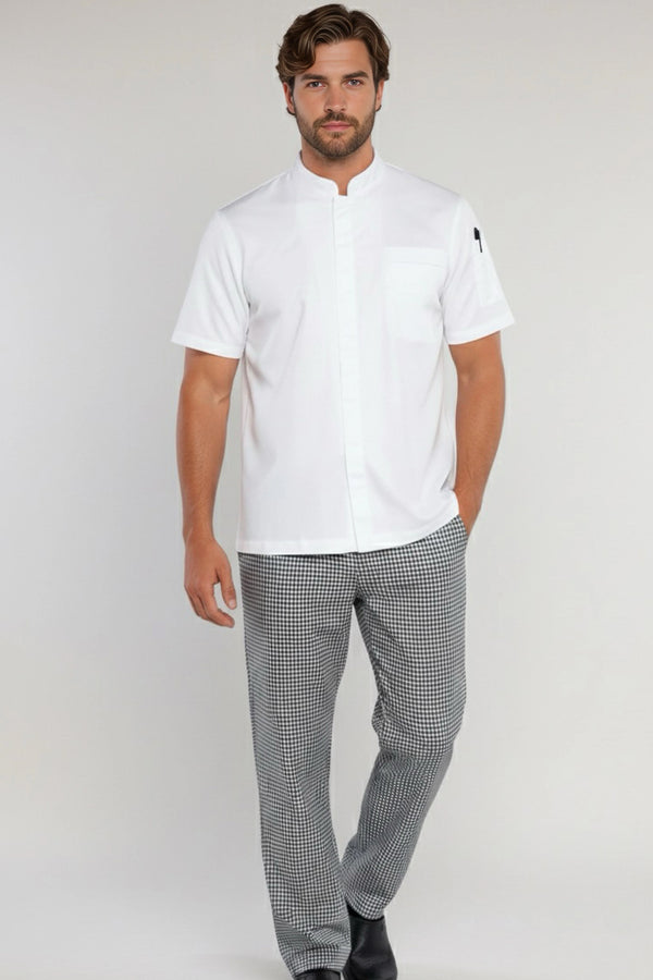 Drawstring Checkered Chef Pants