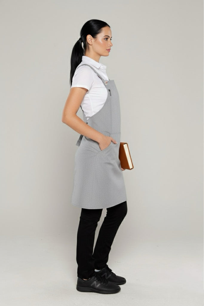 Orthodox Cross Over Apron Light Grey - Ace Chef Apparels