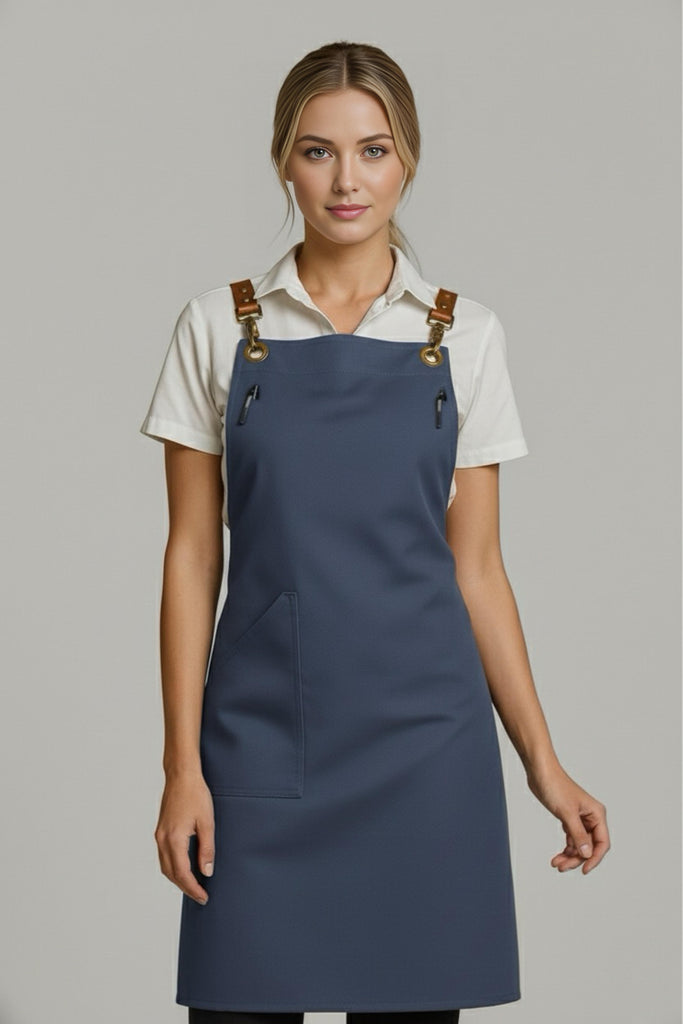 Bondi Bluish grey / Chocolate Brown leather with yellow dual tone - Ace Chef Apparels