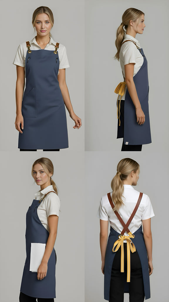 Bondi Bluish grey / Chocolate Brown leather with yellow dual tone - Ace Chef Apparels