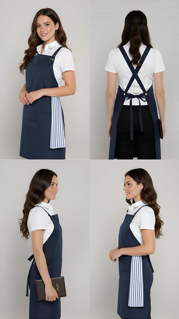 Bondi Crossover Apron Interchangeable straps Bluish Grey - Ace Chef Apparels
