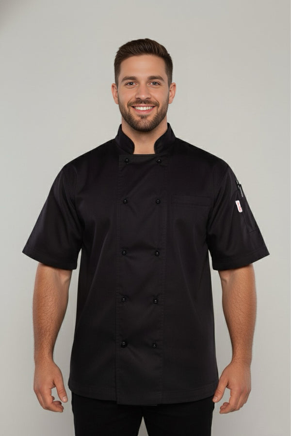 Generic Black Short Sleeve Chef Jacket