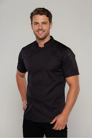 Flinders Black Chef jackets with Cool-vent - Ace Chef Apparels
