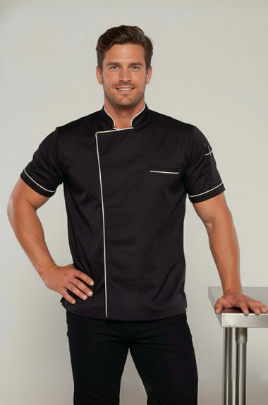 Bridge Black Chef Jacket with White Trim & Cool-Vent