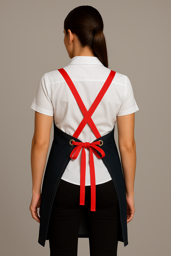 Bondi Denim indigo / Red straps - Ace Chef Apparels