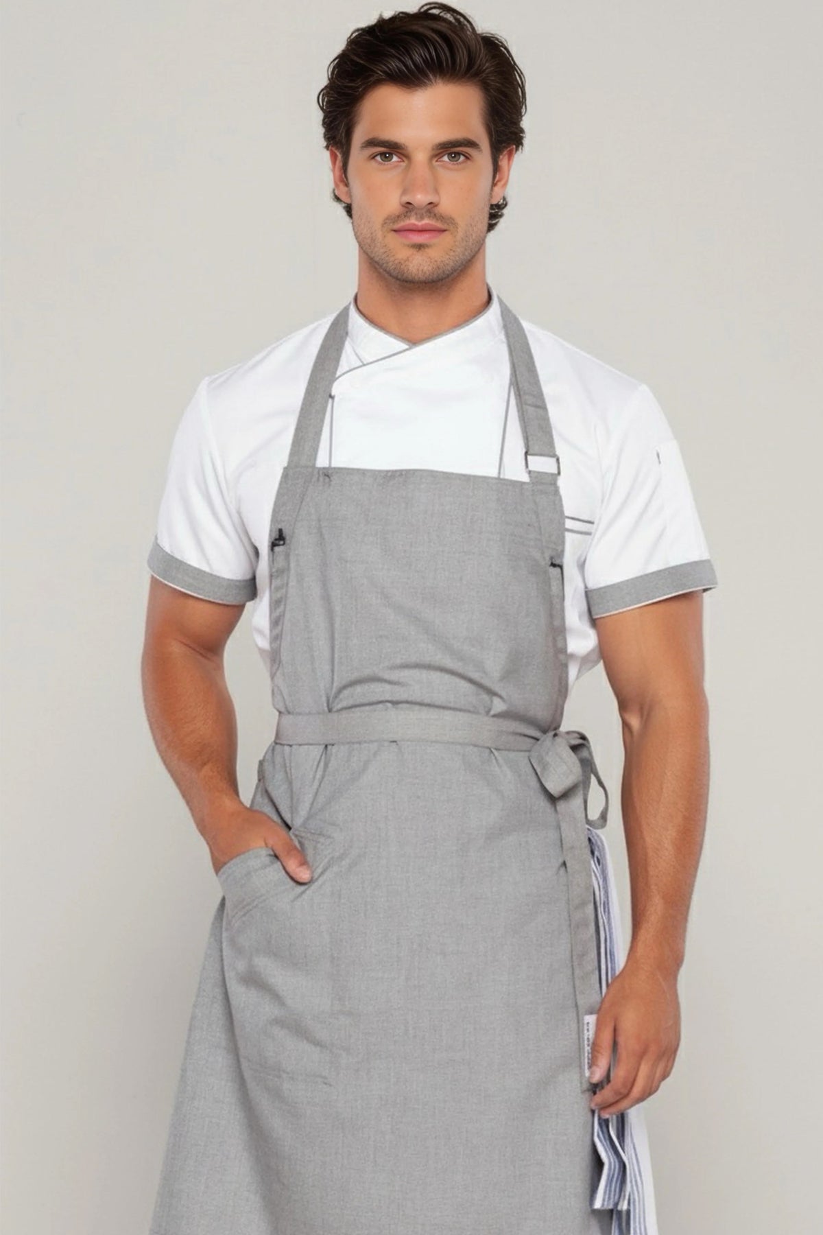 Josh Steel Grey Small Size Bib Apron