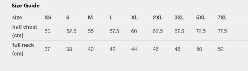 Men’s Kingston Long Sleeve Shirt size guide