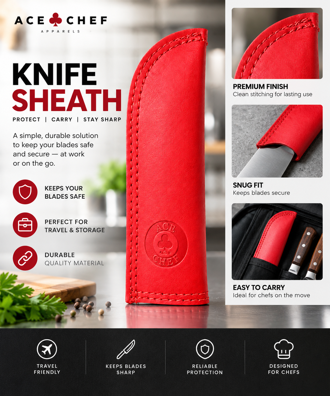 Leather Knife Protector- Brown