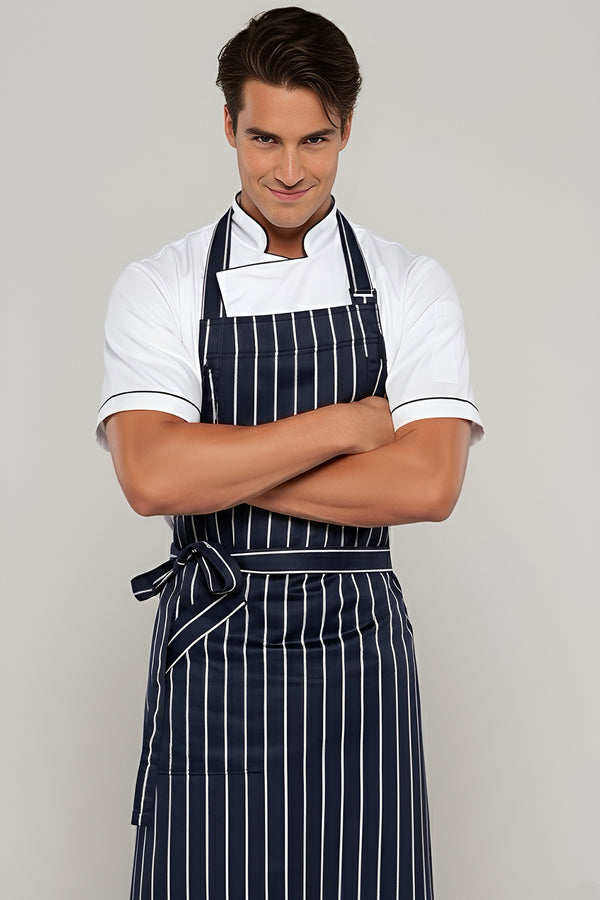 Locky Blue/White Striped Medium Apron