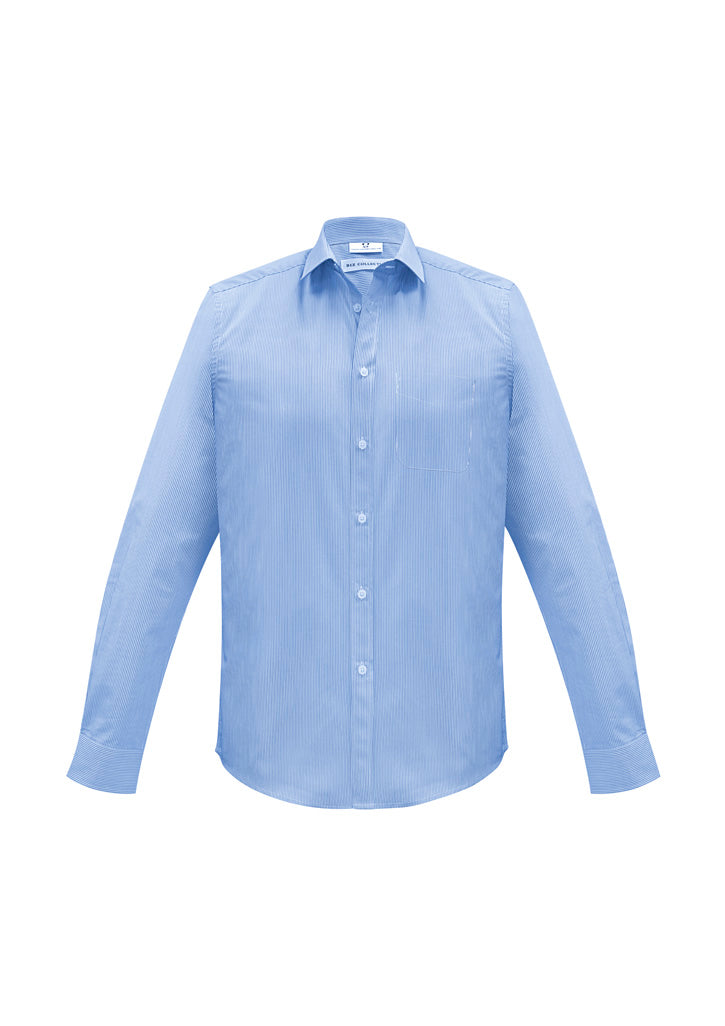 Mens Blue Euro Long Sleeve Shirt