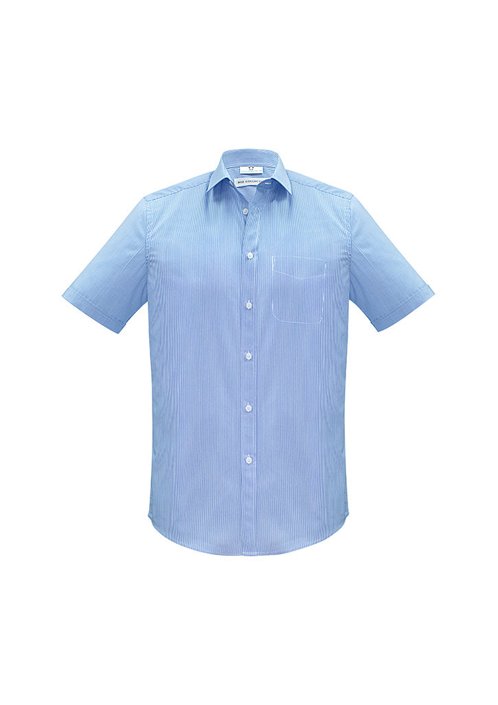Mens Blue Euro Short Sleeve Shirt
