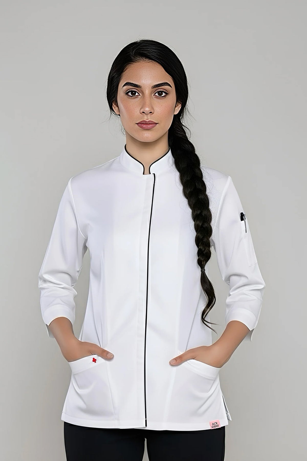 Mel Women’s 3/4 Sleeve White Chef Jacket