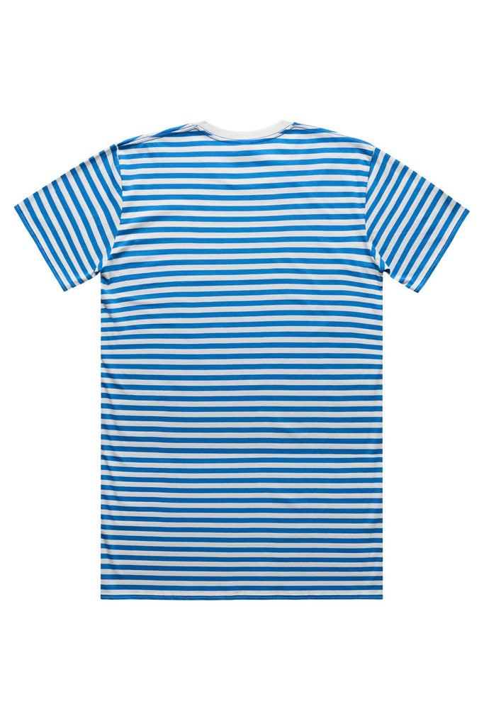 Men's staple stripe tee- Natural/Mid Blue - Ace Chef Apparels