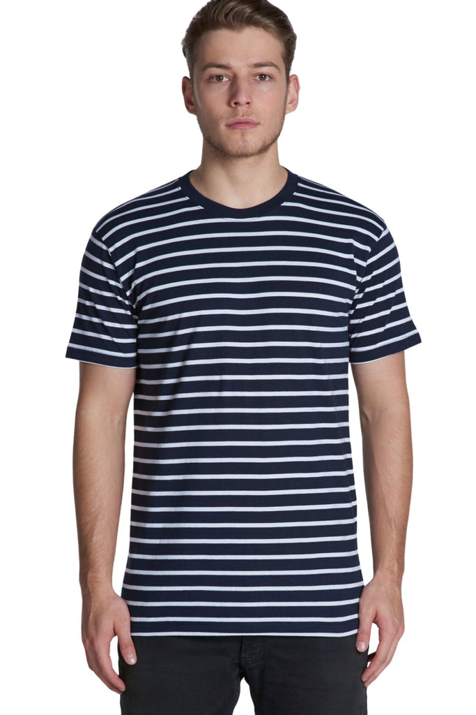 Men's staple stripe tee- Navy/White - Ace Chef Apparels