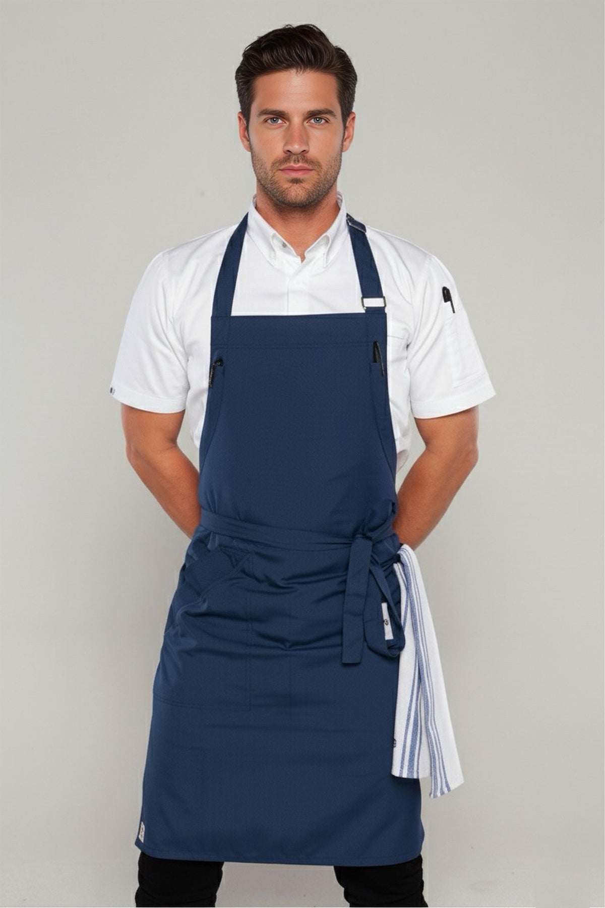 Niche Bluish Grey Chef Bib Apron