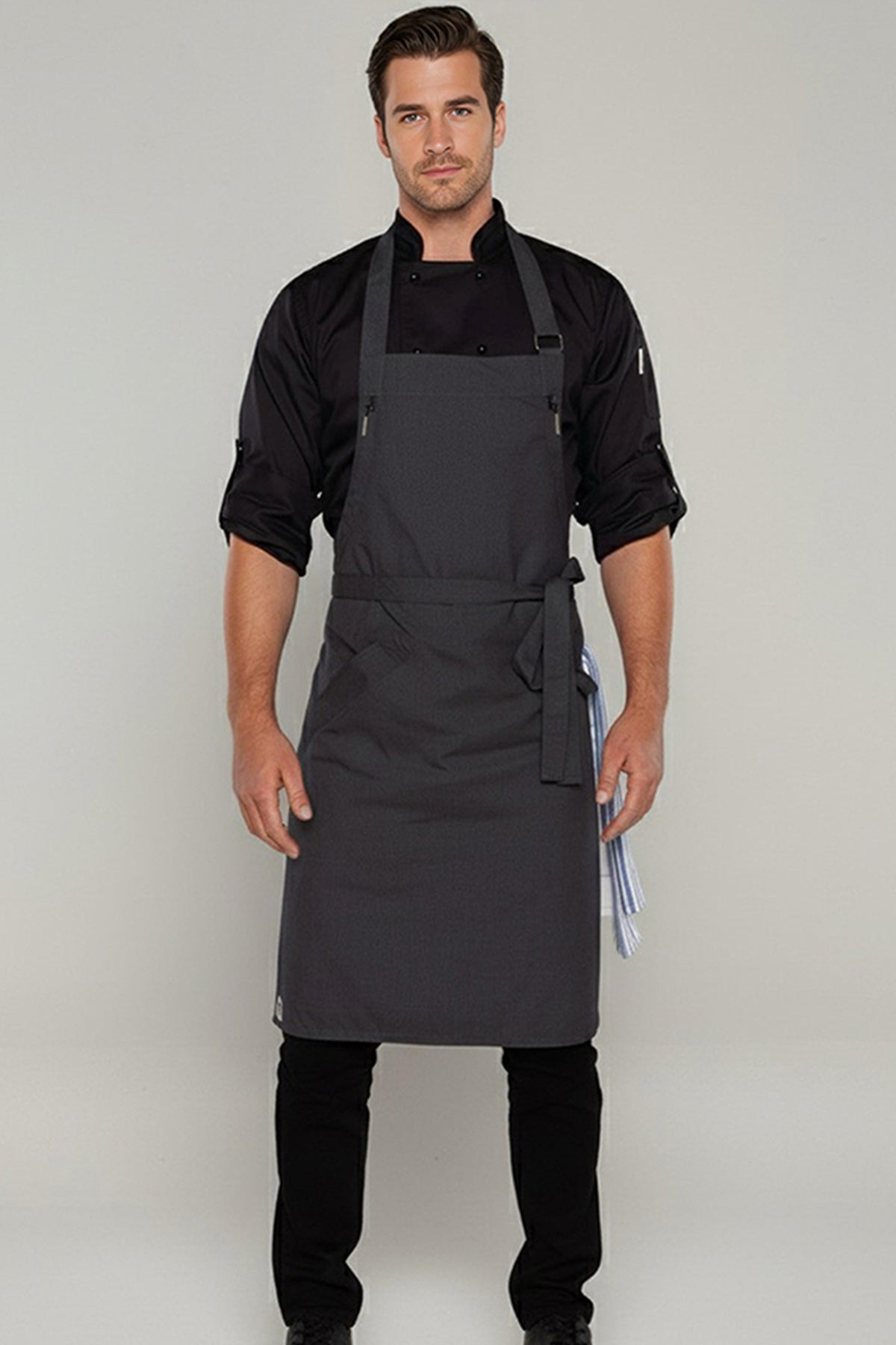 Niche Charcoal Grey Chef Bib Apron