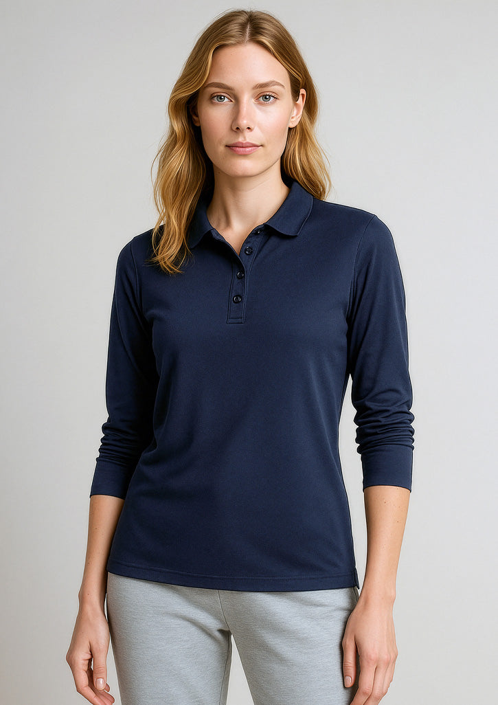 Womens Action Long Sleeve Polo