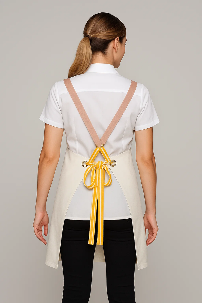 Bondi Denim ivory / Pink leather with yellow dual tone - Ace Chef Apparels