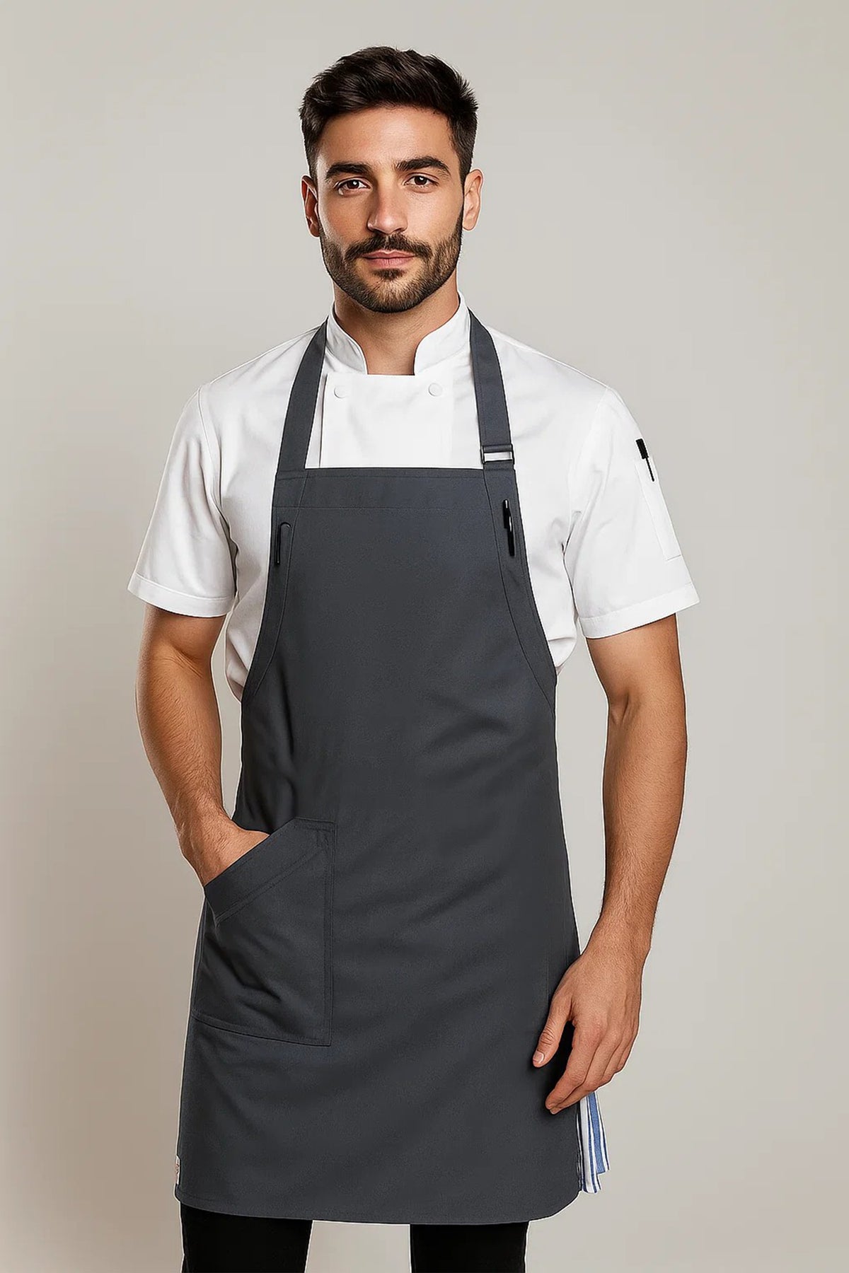 Press Strapless Charcoal Grey Chef Apron