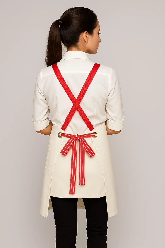 Bondi Denim ivory / Red leather dual tone - Ace Chef Apparels
