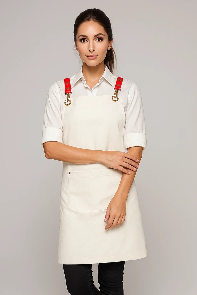 Bondi Denim ivory / Red leather dual tone - Ace Chef Apparels