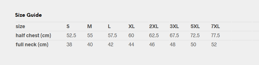 Men’s Felix Long Sleeve Shirt size guide