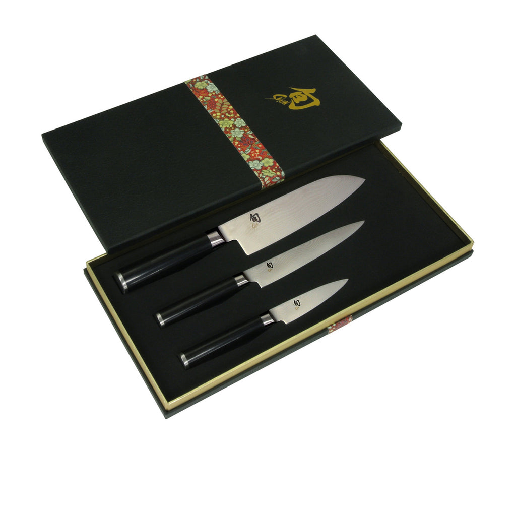 Shun Classic 3pc Santoku Knife Set DMS310 - Ace Chef Apparels