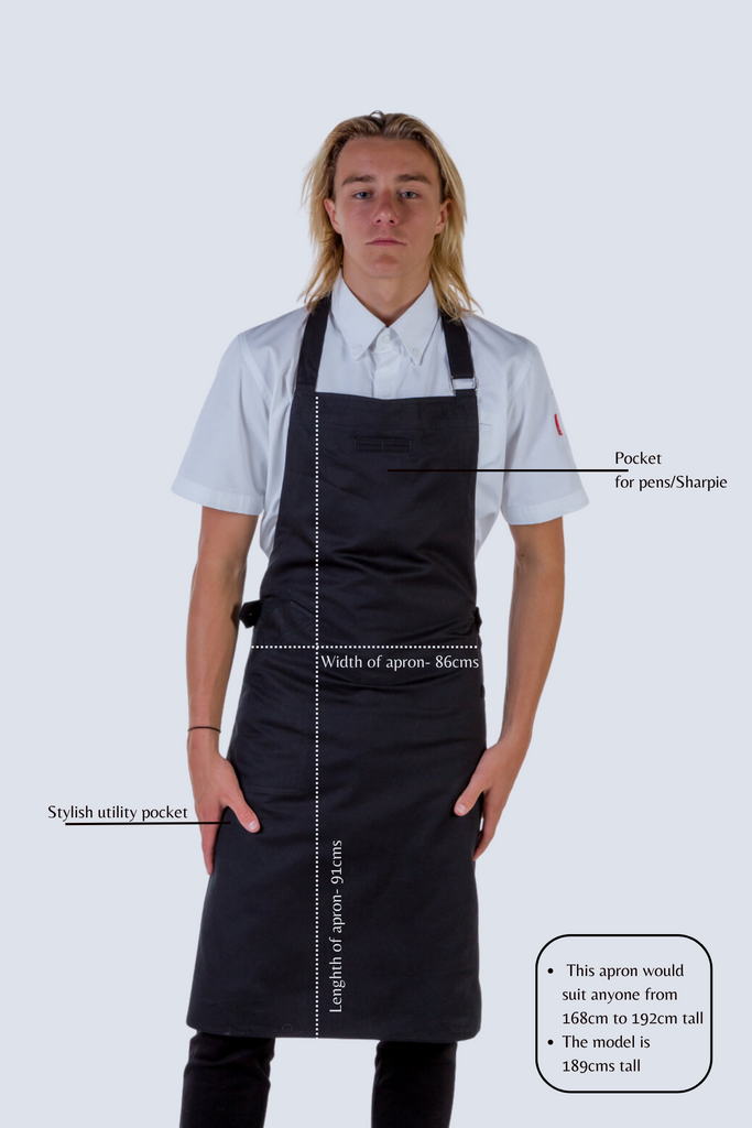 Press Strapless Black Chef Apron - Ace Chef Apparels