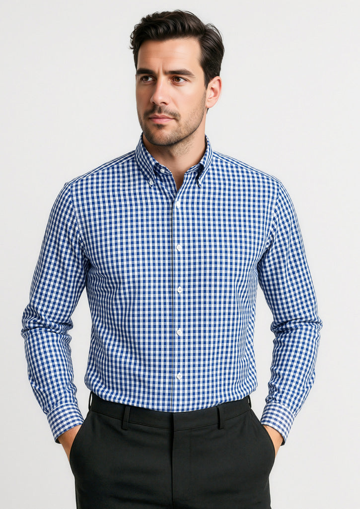 Mens Navy Springfield Long Sleeve Shirt