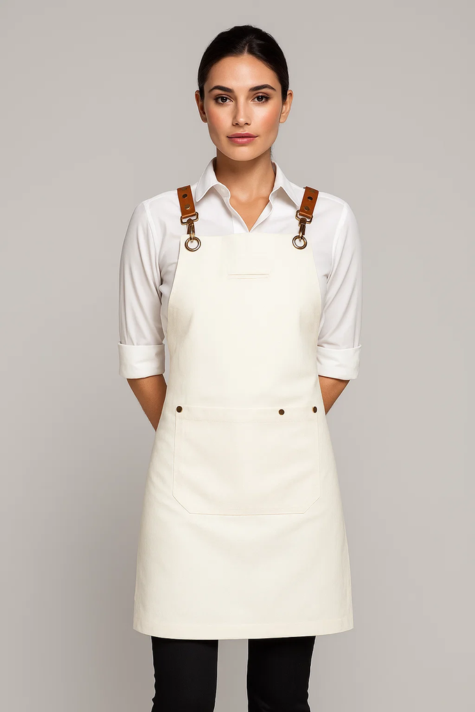 Bondi Denim ivory / Tan leather with yellow dual tone - Ace Chef Apparels
