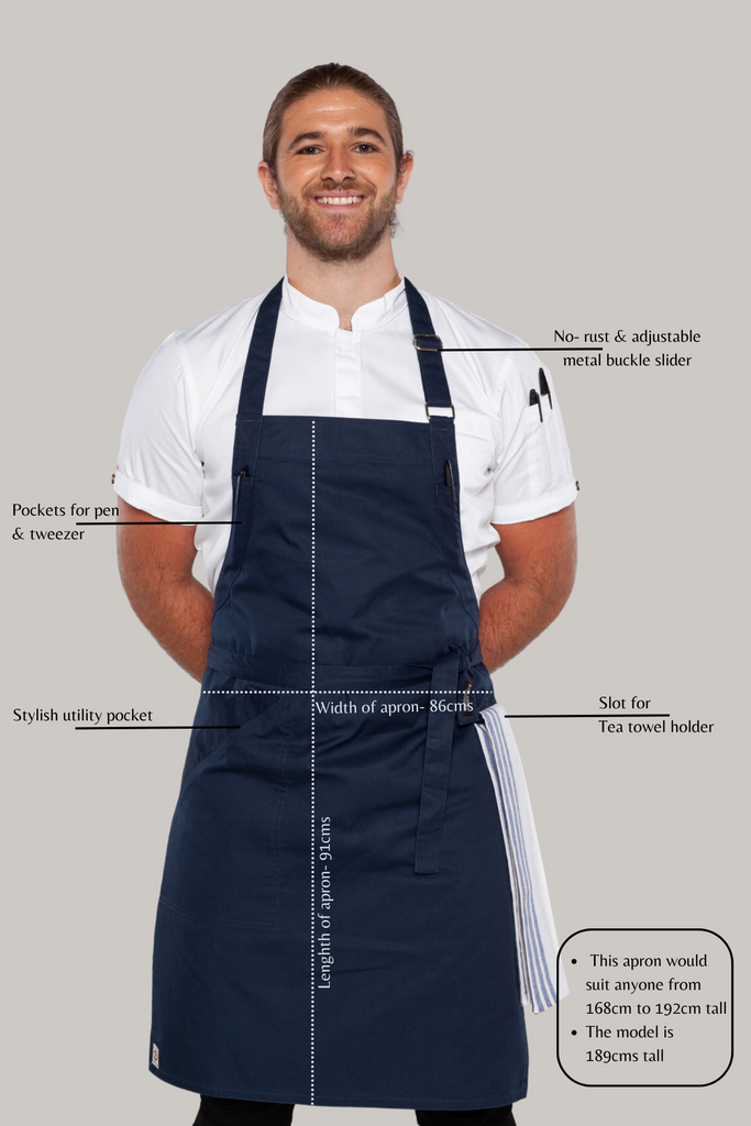 Niche Navy bib Chef Apron one size - Ace Chef Apparels