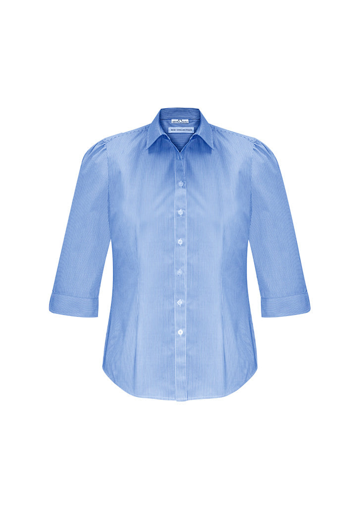 Womens Blue Euro 3/4 Sleeve Shirt