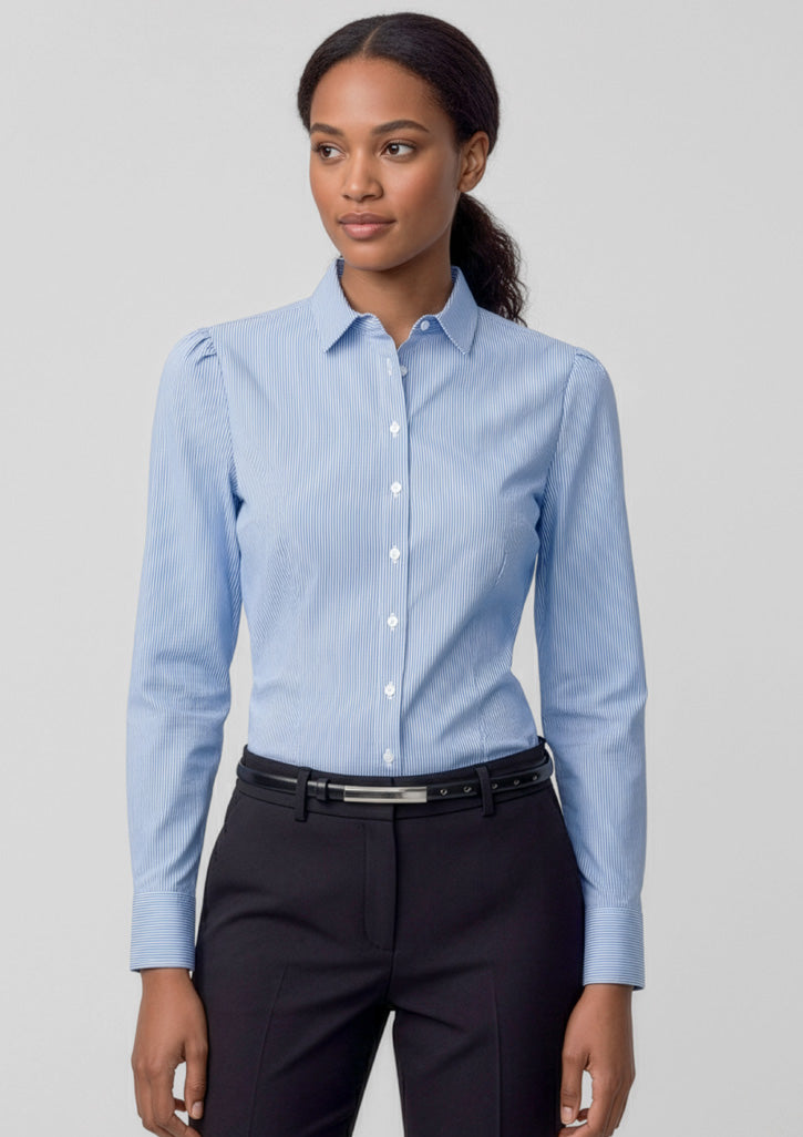 Womens Blue Euro Long Sleeve Shirt
