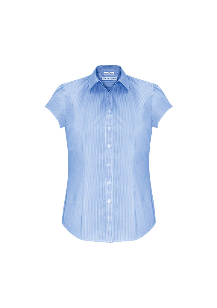Womens Blue Euro Short Sleeve Shirt