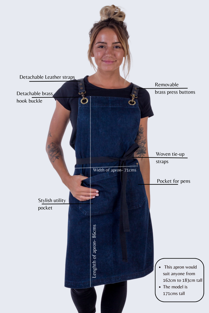 Original Denim apron dark indigo Italy - Ace Chef Apparels