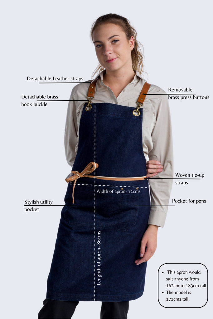 Original Denim apron dark indigo Italy - Ace Chef Apparels