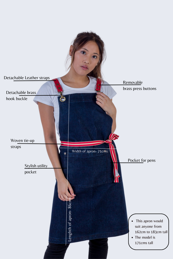 Original Denim apron dark indigo Italy - Ace Chef Apparels