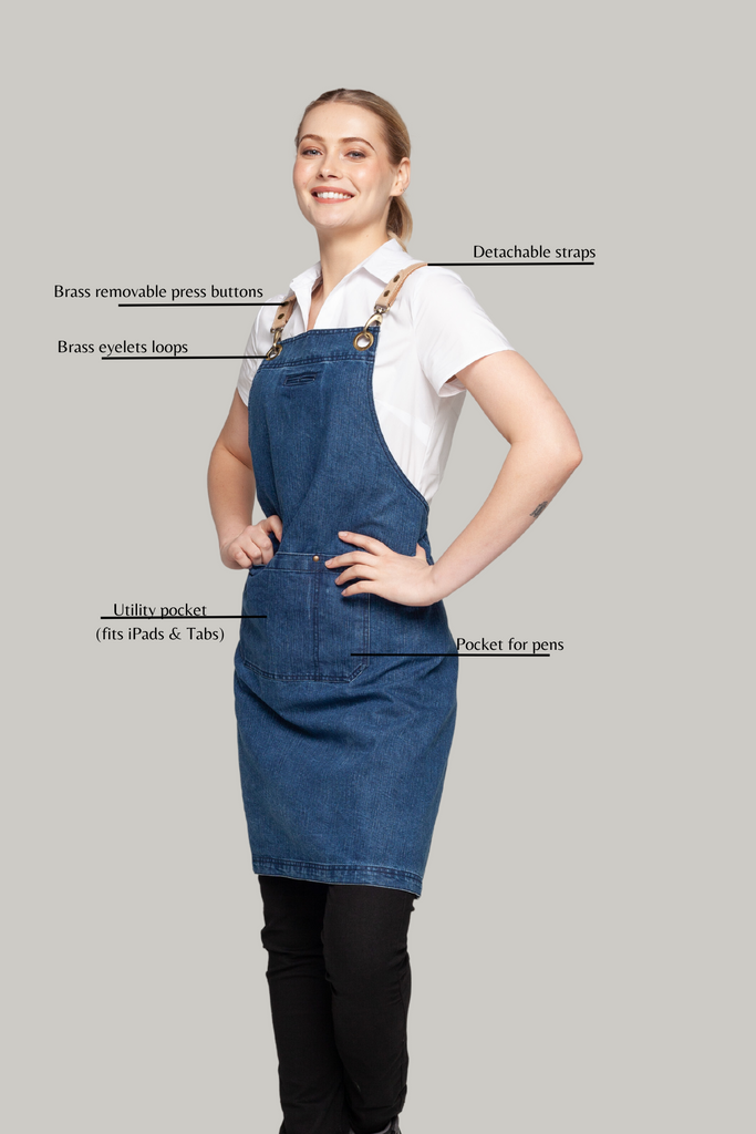 BONDI Denim blue / Beige leather dual tone - Ace Chef Apparels