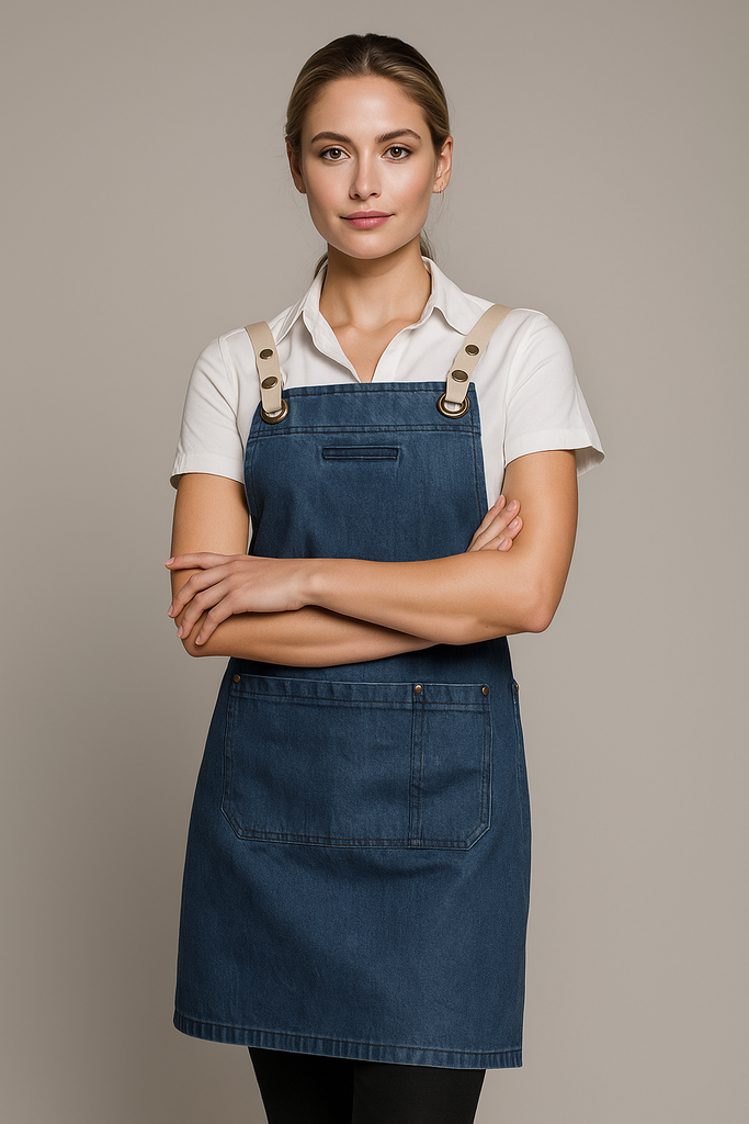 Bondi Denim blue / Beige straps - Ace Chef Apparels
