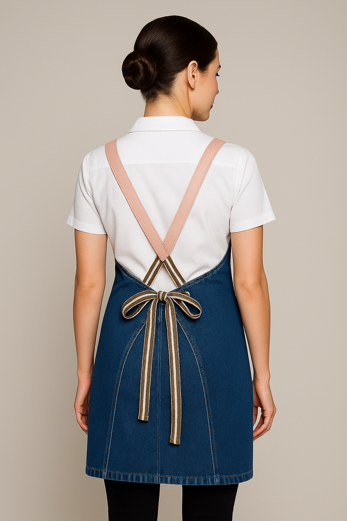 Bondi Denim blue / Pink leather with beige dual tone - Ace Chef Apparels