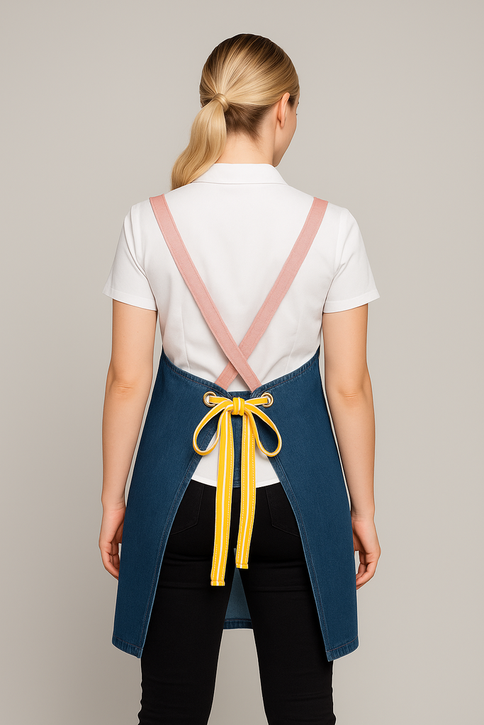 Bondi Denim blue / Pink leather with yellow dual tone - Ace Chef Apparels