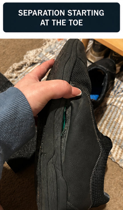 Separation starting at the toe