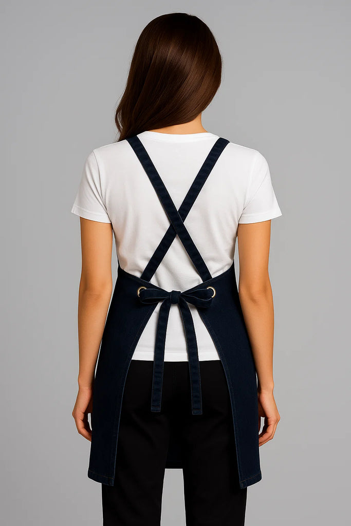 Bondi Crossover Denim Dark Blue Apron Interchangeable straps(Indigo) - Ace Chef Apparels