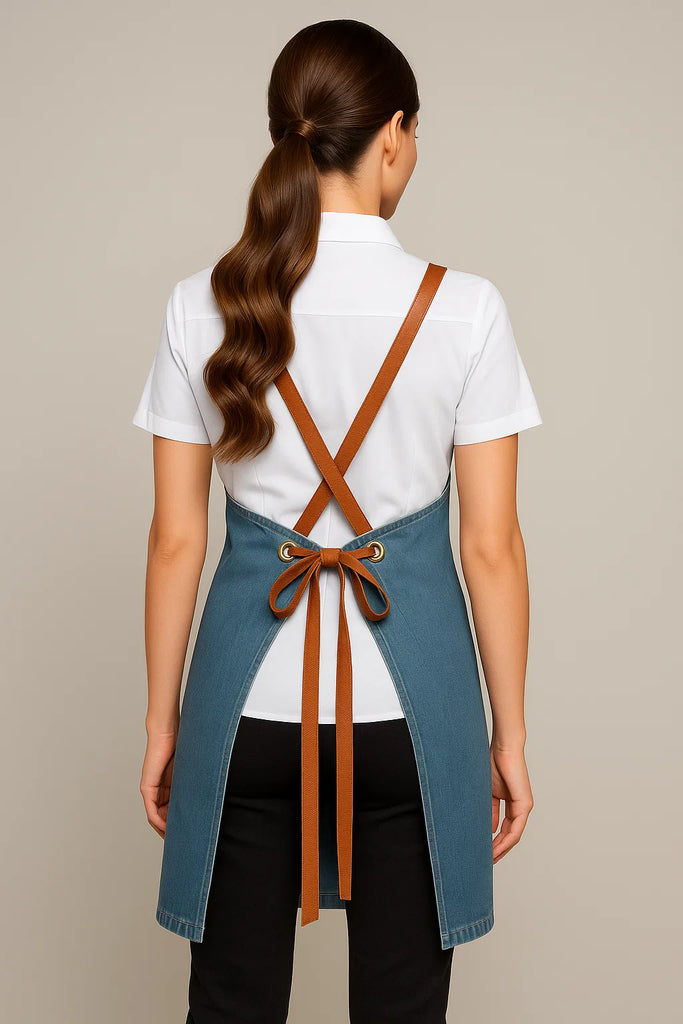Bondi Denim stone / Chocolate PU - Ace Chef Apparels