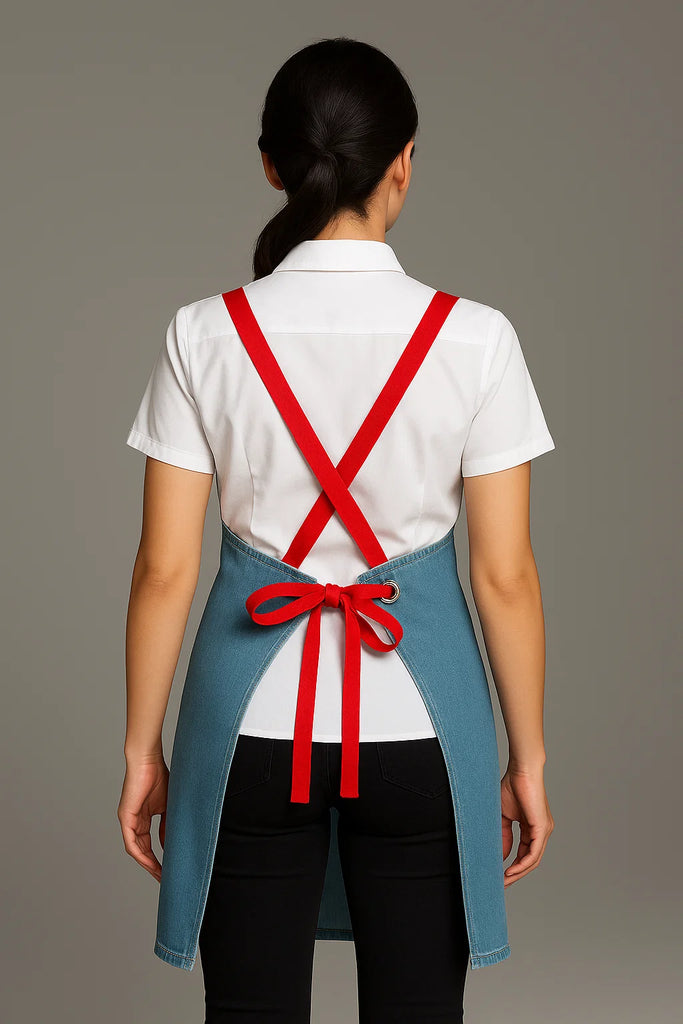 Bondi Denim stone / Red straps - Ace Chef Apparels